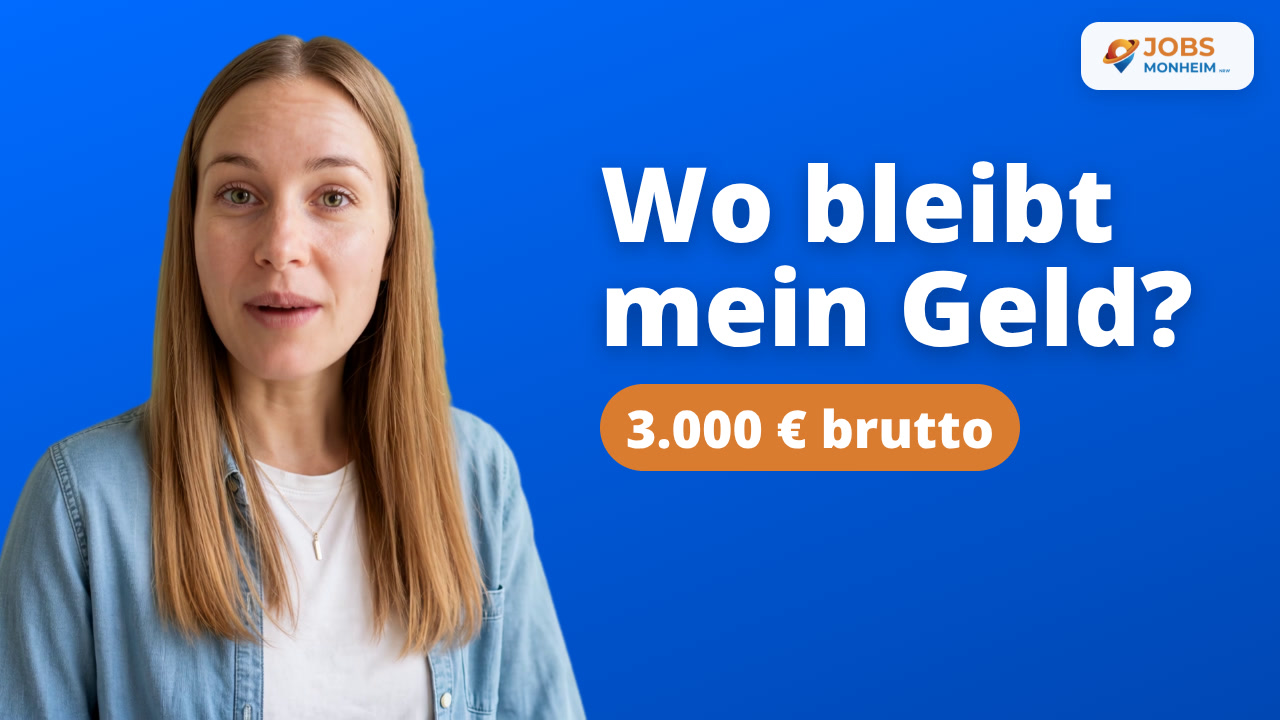 KI-generierte Sprecherin neben dem Text: Wo bleibt mein Geld? 3.000 Euro brutto